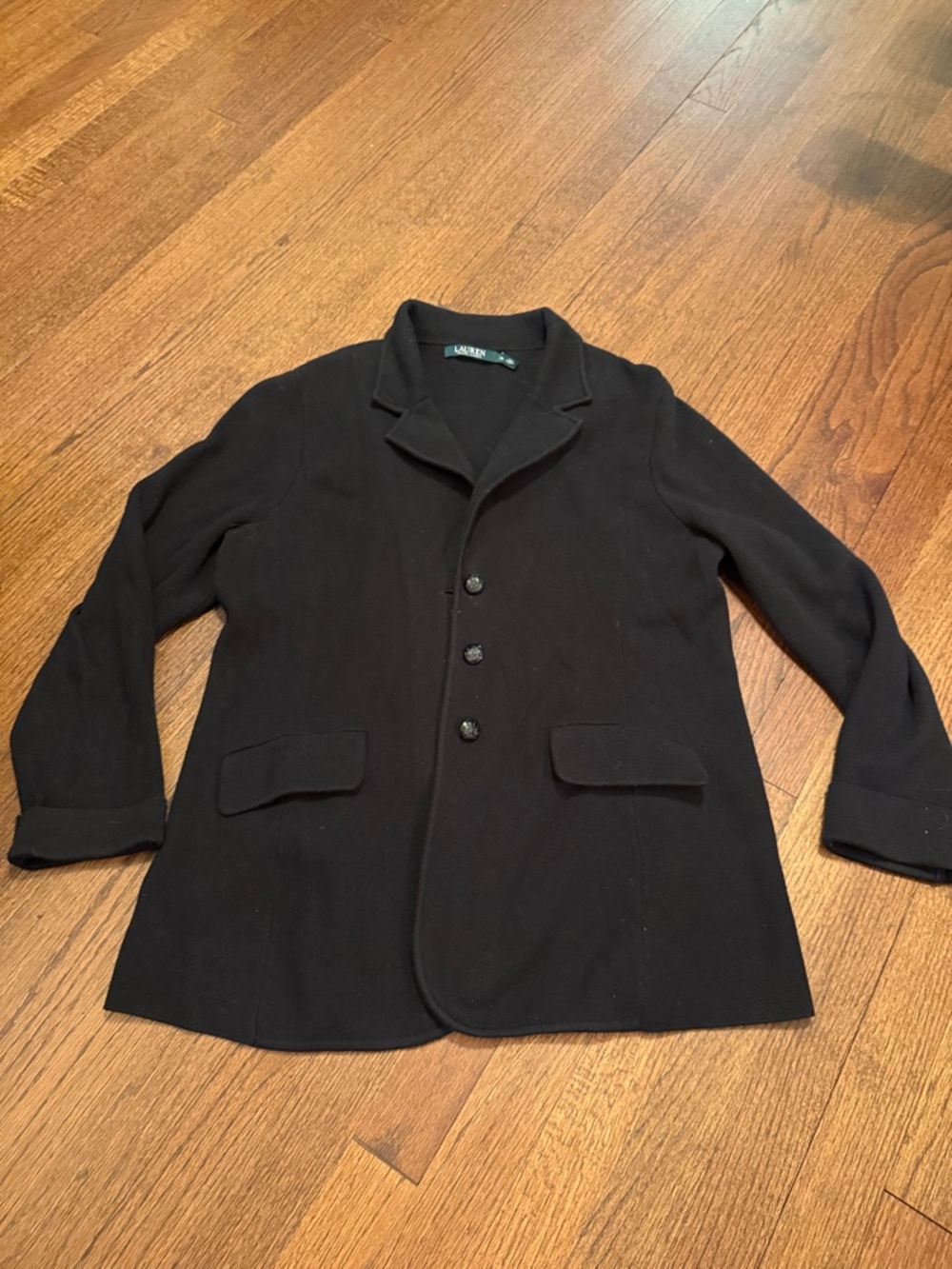 Lauren Ralph Lauren Black Wool Blend Blazer